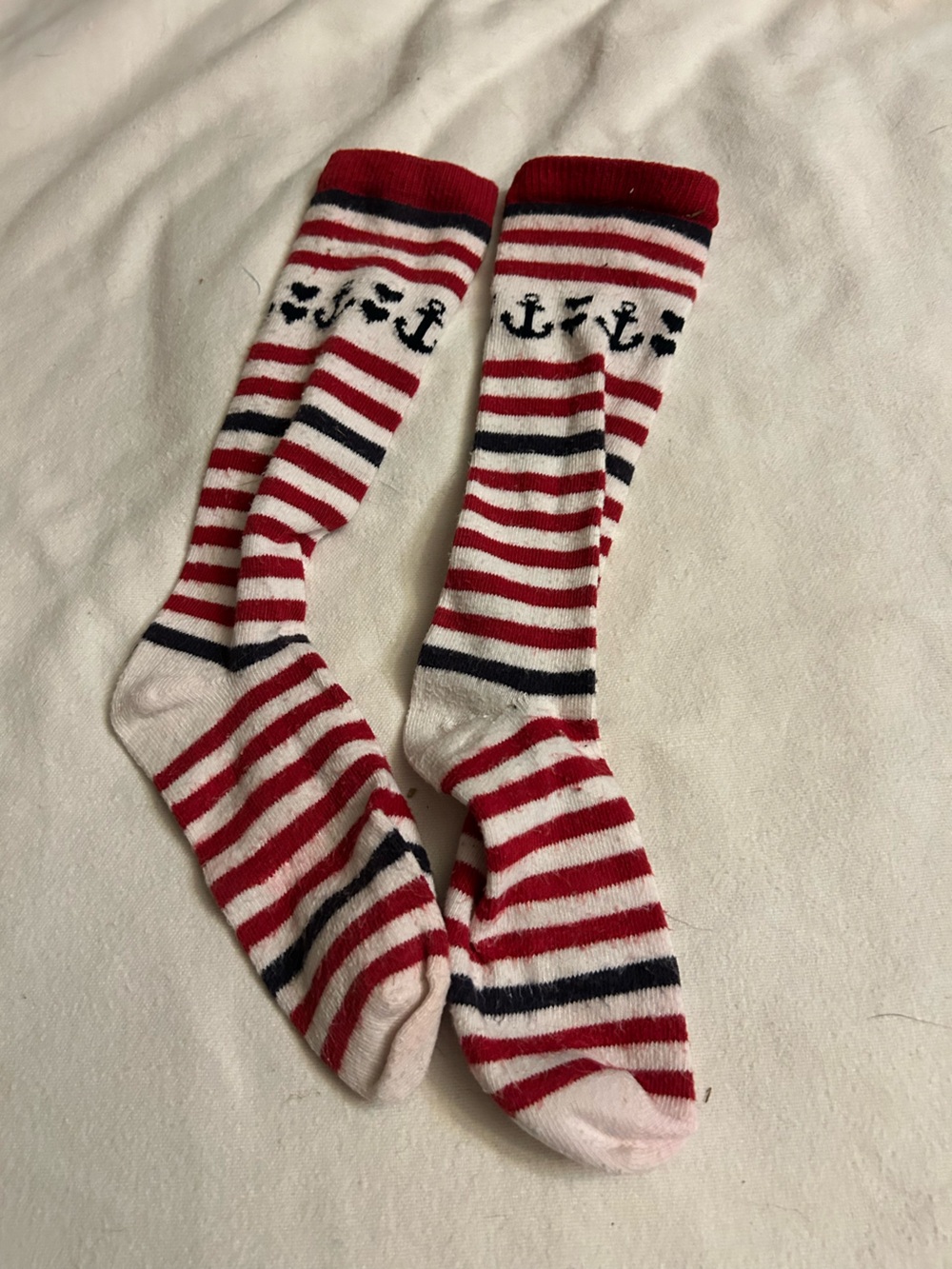 Gymboree Red White and Navy Striped Knee-High Socks  Anchor bon voyage